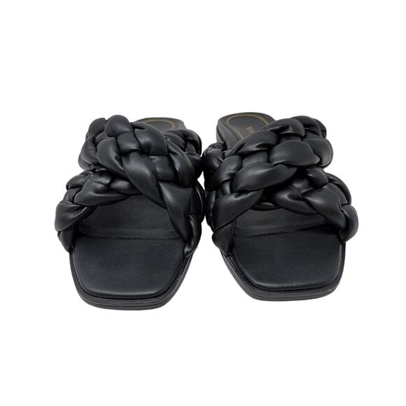 Vionic Kalina Braided Cross Strap Slide Sandals Womens Size 9 Black Faux Leather - Picture 2 of 8